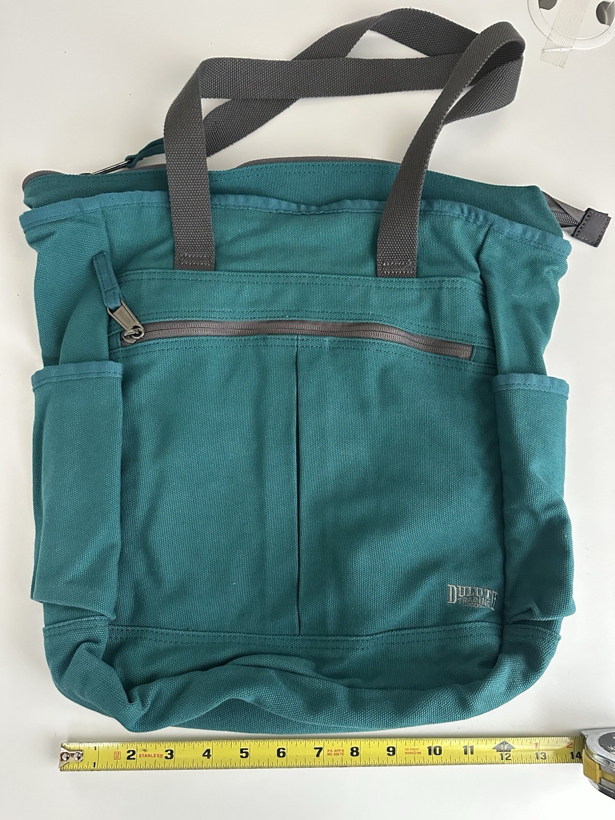 Vintage Duluth Trading Company Blue Multi Pocket Canvas Work Bag