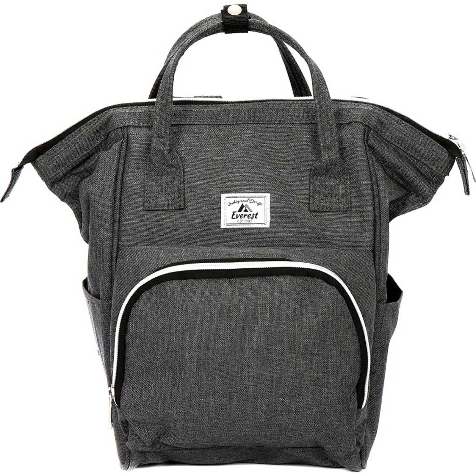 Everest Friendly Mini Handbag Backpack 13×8.5×6 Inches Dark Grey Zip Pockets NEW