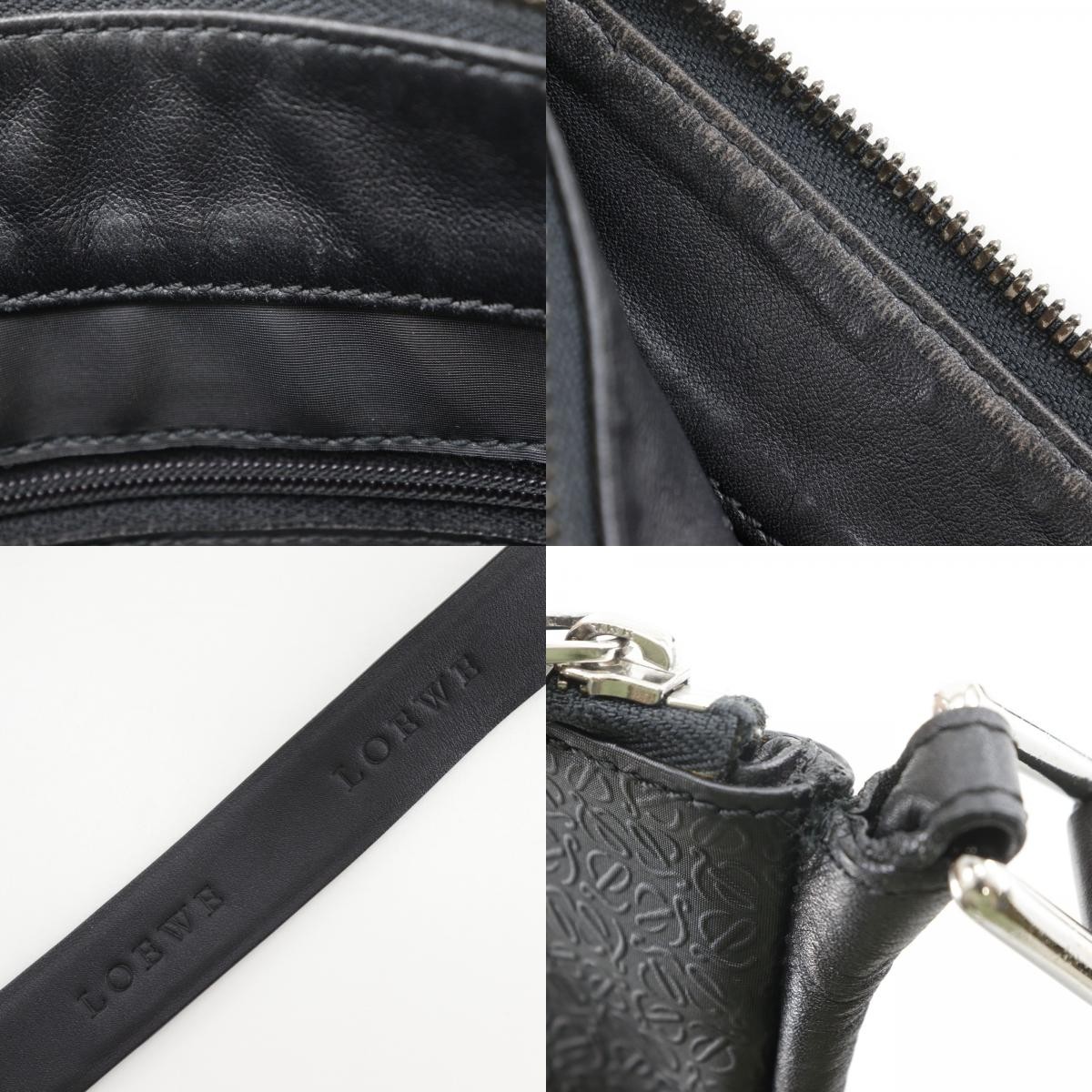 LOEWE Repeat anagram Shoulder Bag black PVC mens