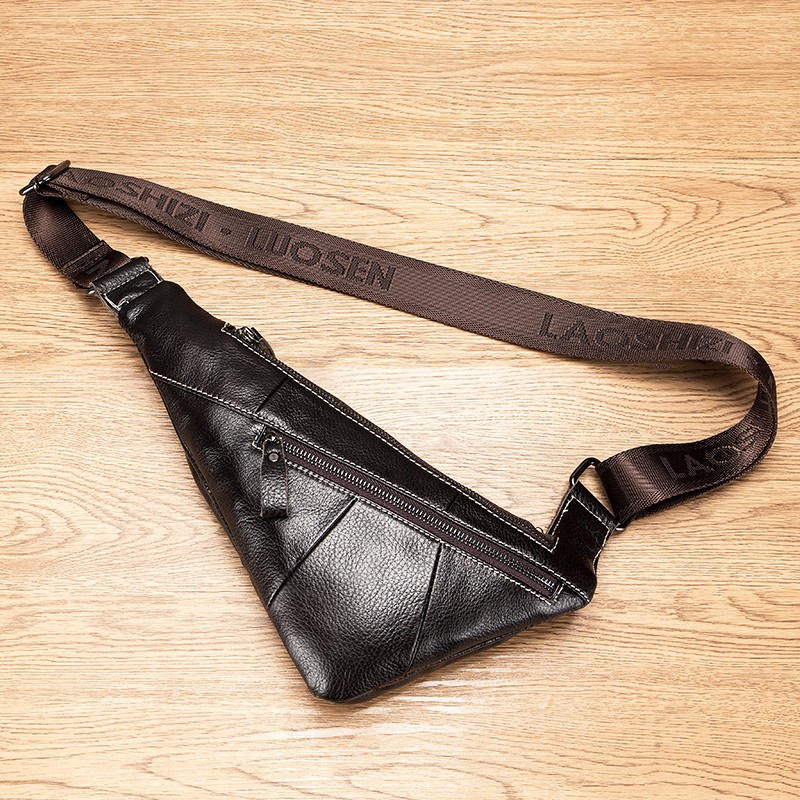 Mens Leather Shoulder Bag Sling Bag for Men Crossbody Bag Chest Bag Daypack New