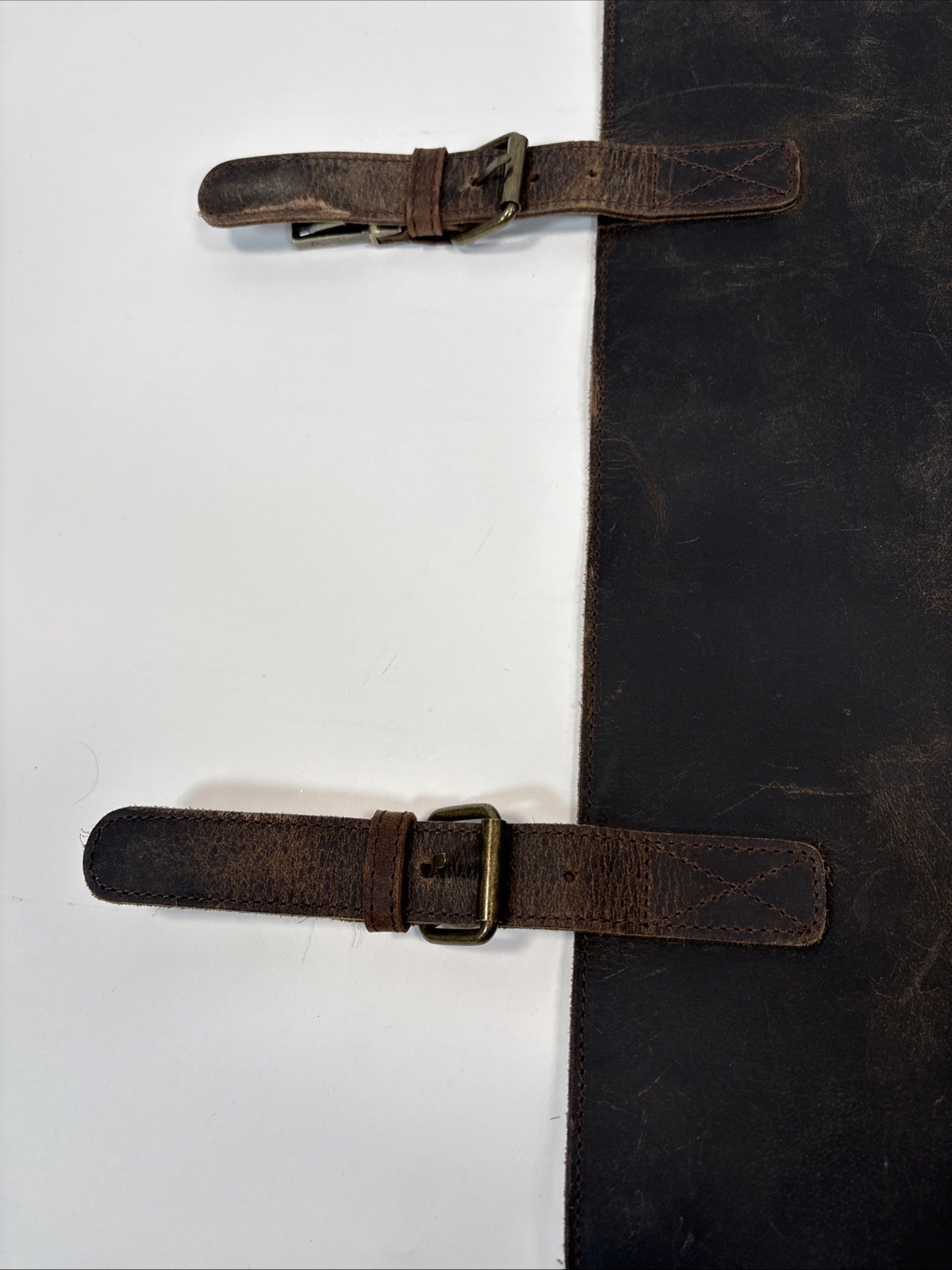 Komalc Brown Distressed Leather Briefcase Messenger Bag Shoulder Strap Bag