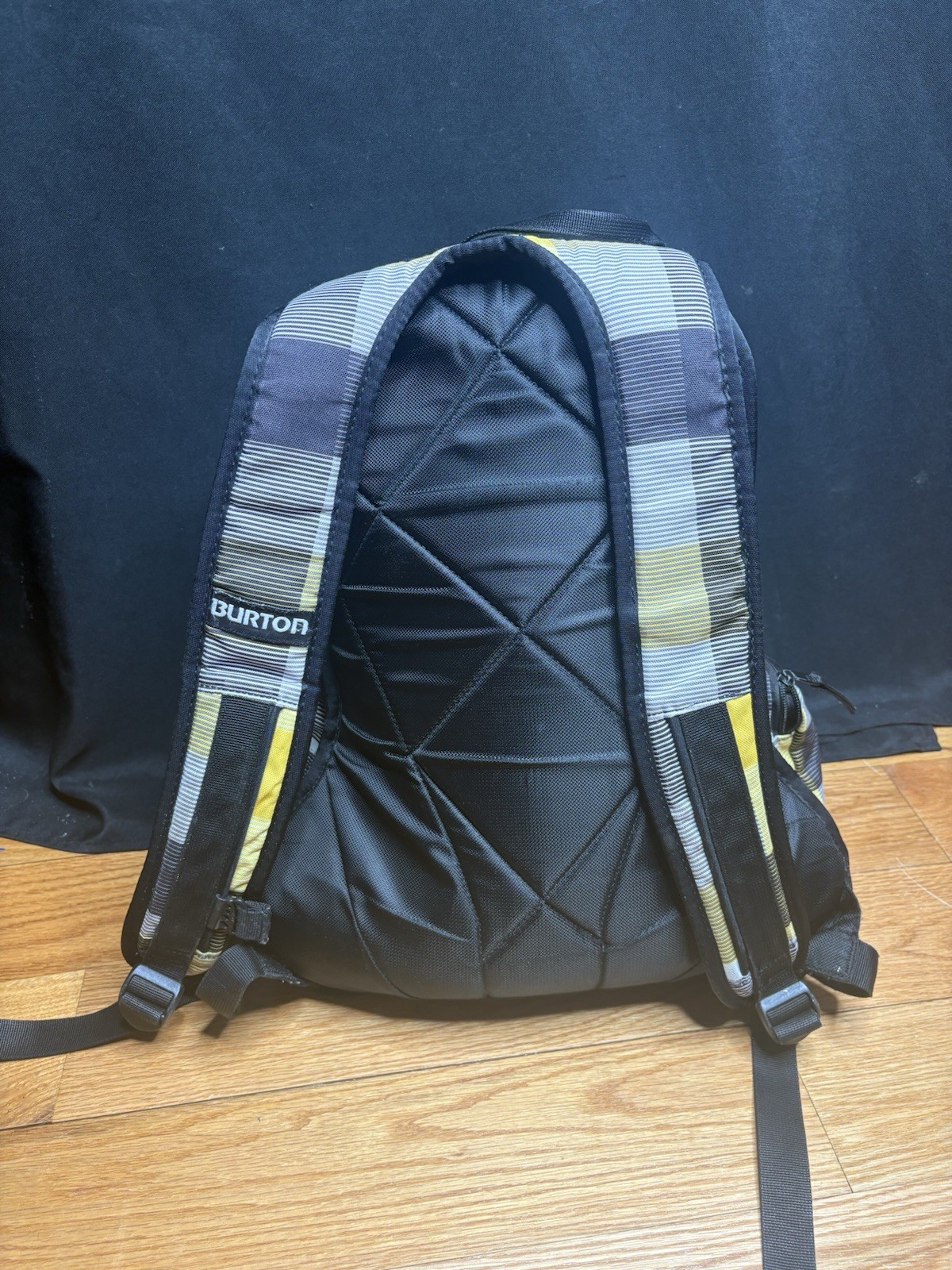 Burton Backpack Plaid Black Multicolor 18x15x7 Snowboard Skateboard School