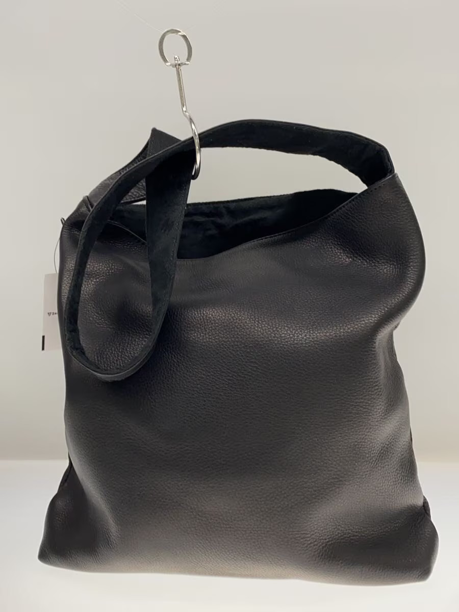 MR.OLIVE Tote Bag Leather Black Plain
