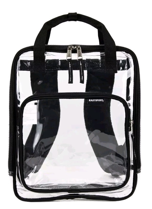 Eastsport Double Handle Stadium Approved Clear Backpack w/Adjustable Straps #NWT