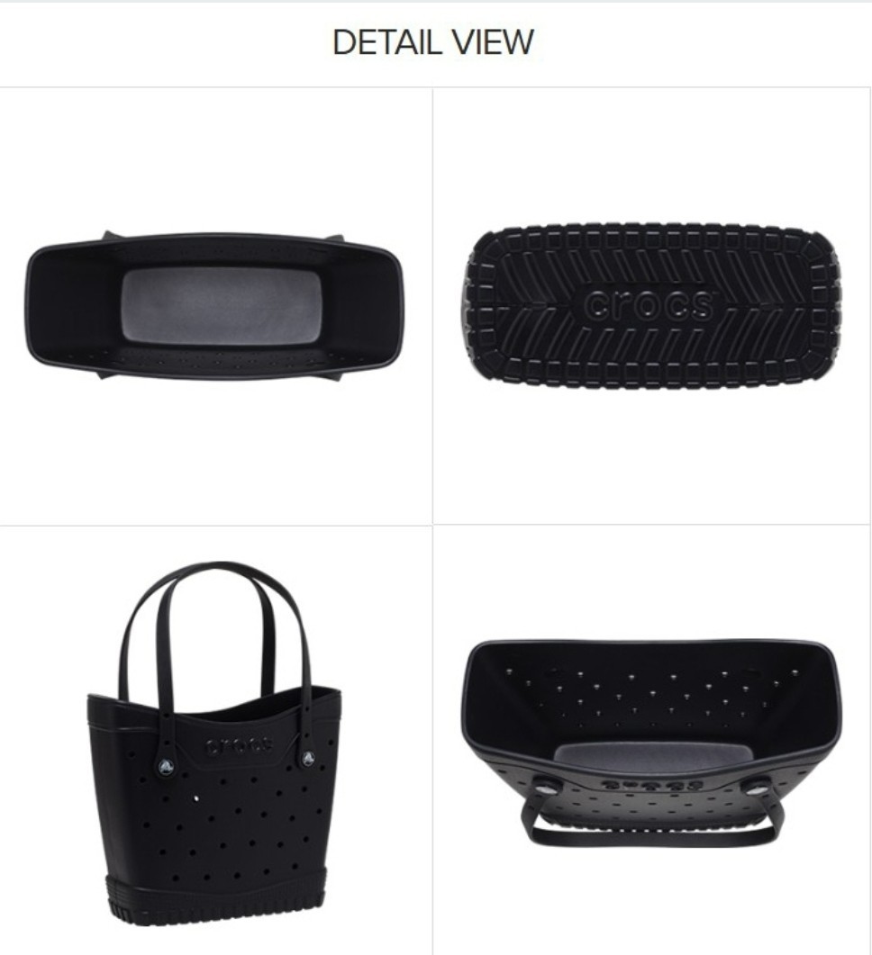 Crocs Classic Medium Tote Bag Black 211705-001 Waterproof Lightweight Bag