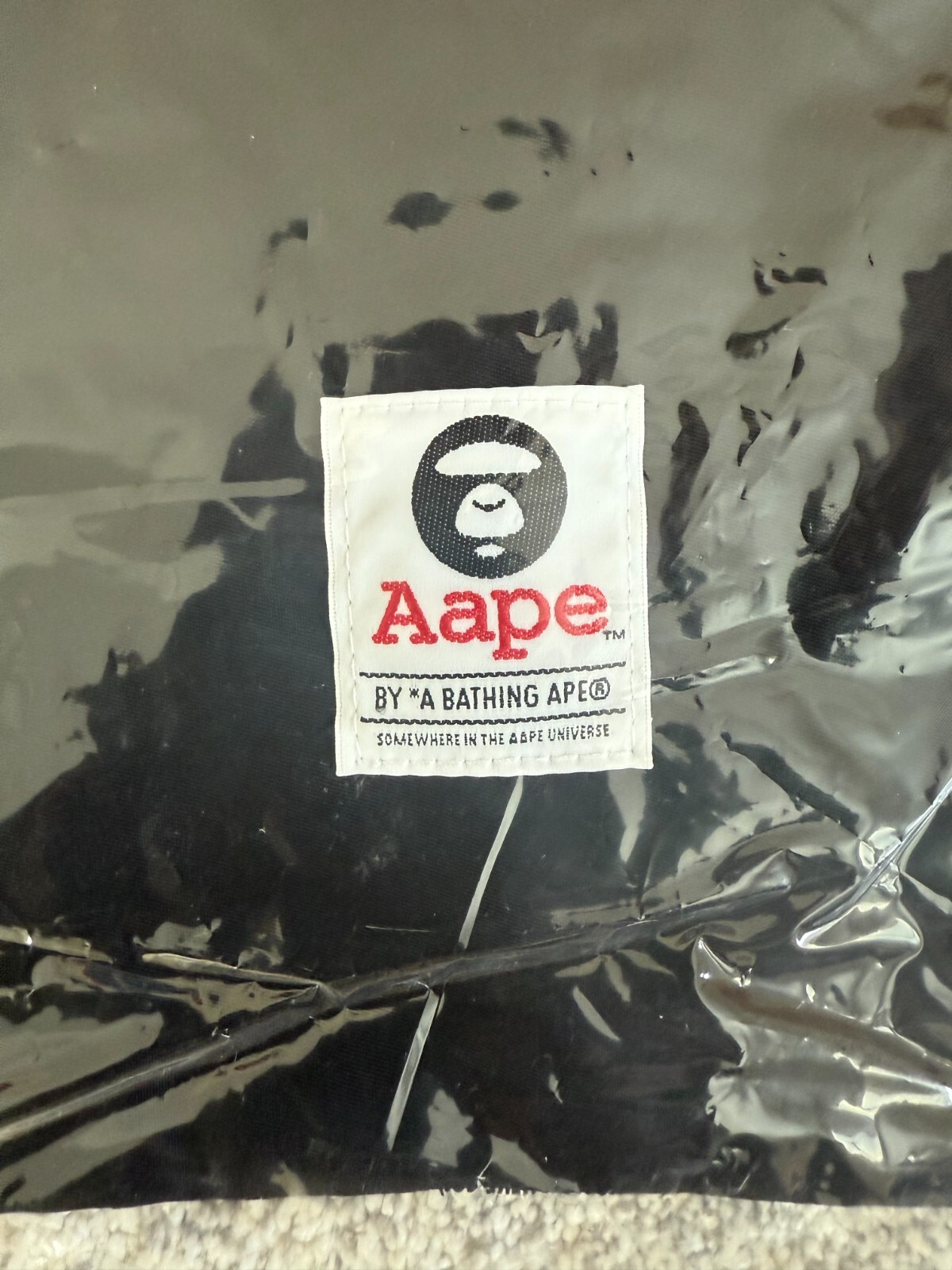 Aape By A Bathing Ape Drawstring Bag Black NEW In Bag w/ Tags