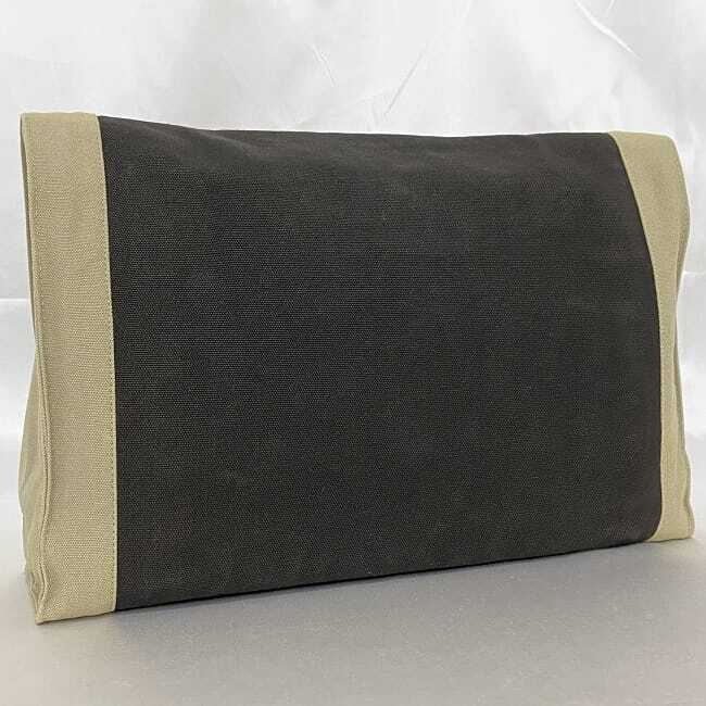 Hermes Clutch Bag Tapi de Sel ec-21625 Gray Beige Good Condition Canvas Used
