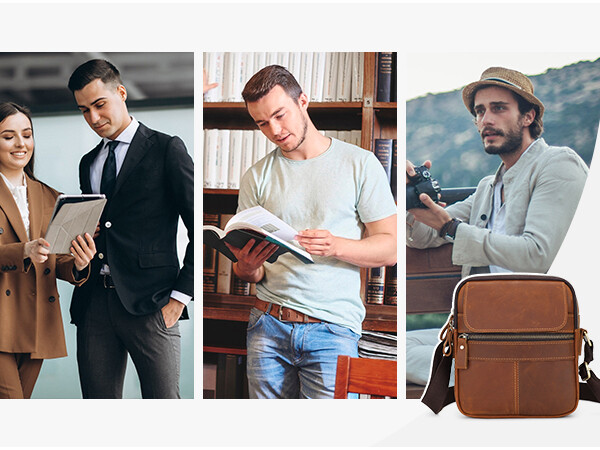 Vintage Men Laptop Briefcase Genuine Leather Large Messenger Bag Handbag Satchel