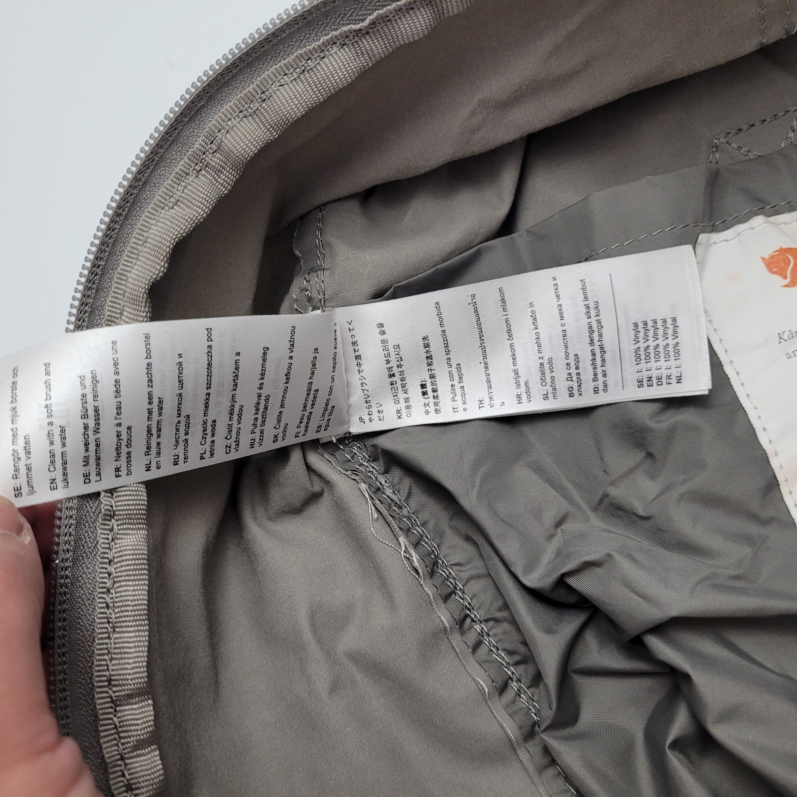 Fjallraven Kanken Gray Backpack Adjustable Strap Top Handle Outdoor School