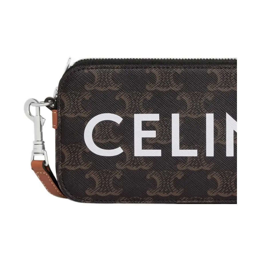 CELINE Triumphal Arch Logo Shoulder Bag Crossbody Bag Handbag Men’s 6.8x1x3.5 in