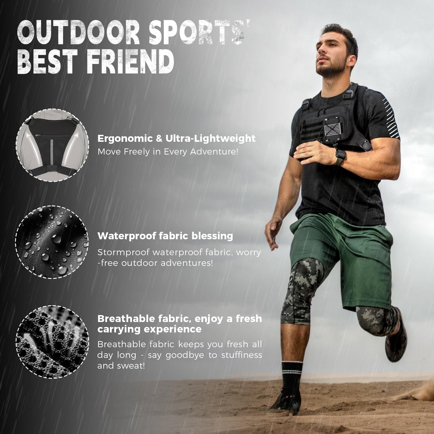 Men’s EDC Chest Pack – Tactical Holster Fits Most Pistols for Outdoor Adventures