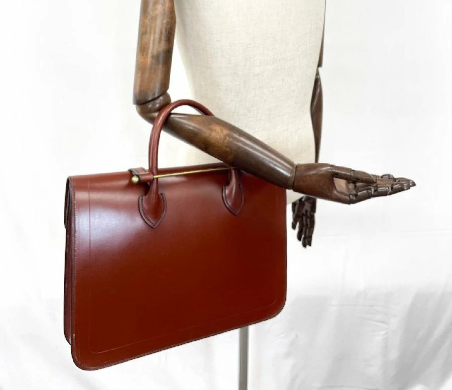 Rutherfords 15in Bridle Leather Music Bag Briefcase Brown England w Dust Bag