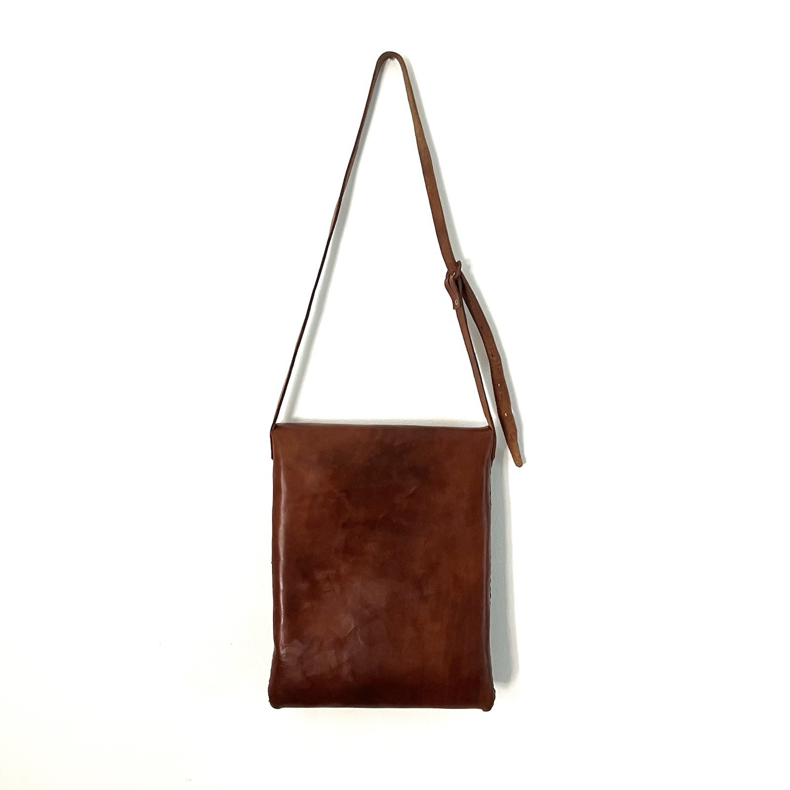 Vintage Large Brown Leather Hide Handmade Computer Satchel Bag