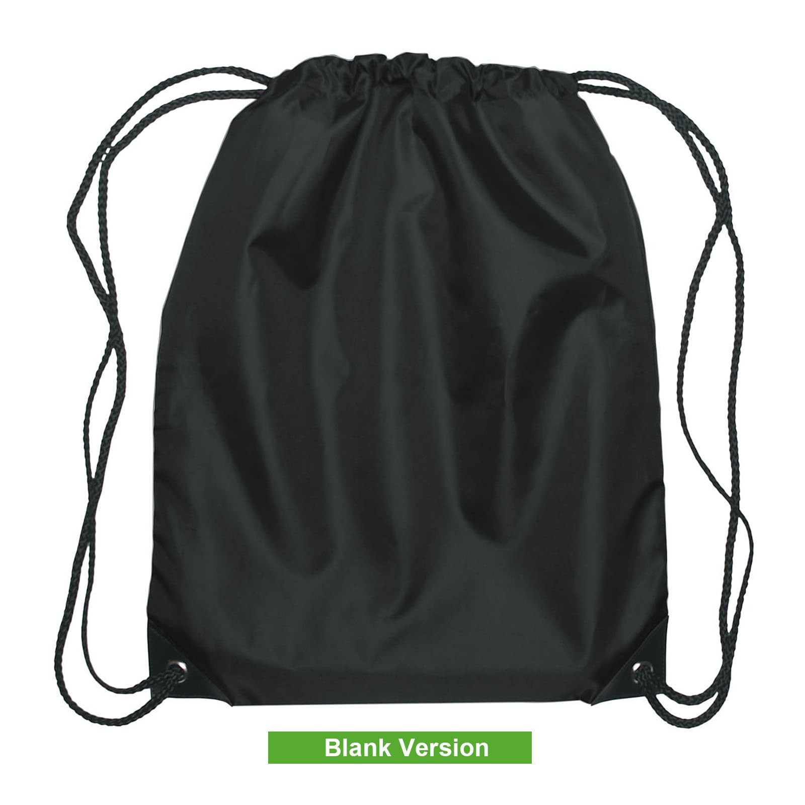 Promotional Blank Drawstring Bags, 12 Pack Sample Set, Mixed Colors (Black, W…