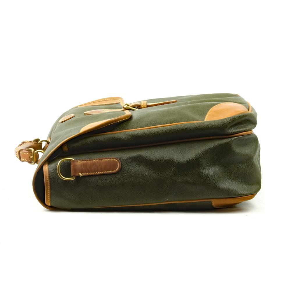 Vintage MULHOLLAND BROTHERS for Land Rover Bag Waxed Canvas & Leather Green