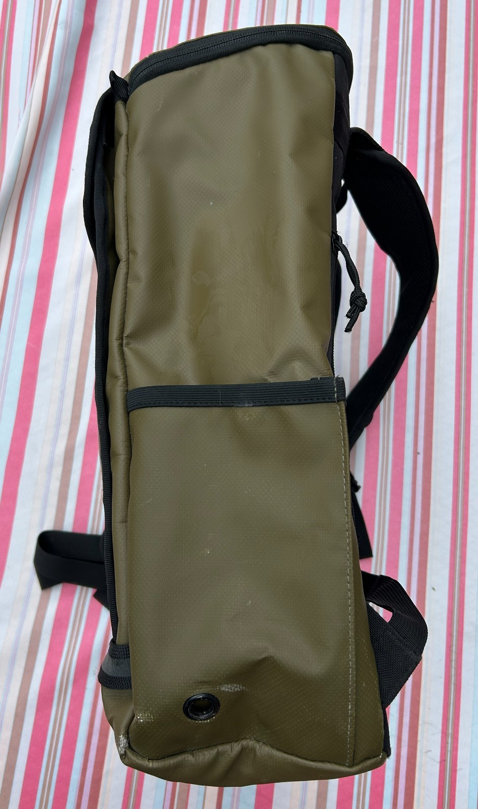 READ Chrome Assault Series Green Olive Water Resistant Backpack Has wear.