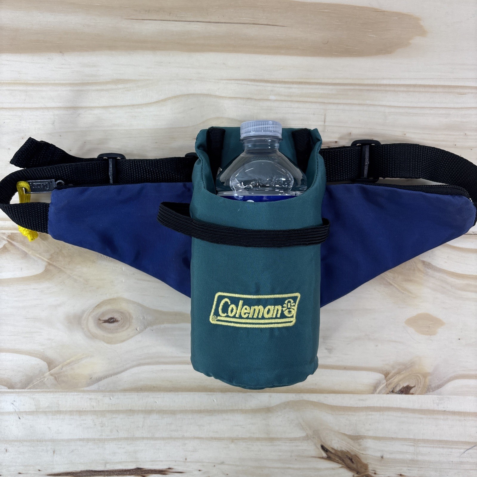 Vtg Coleman Nylon Fanny Pack Single Water Bottle Holder Adjustable Pockets Retro