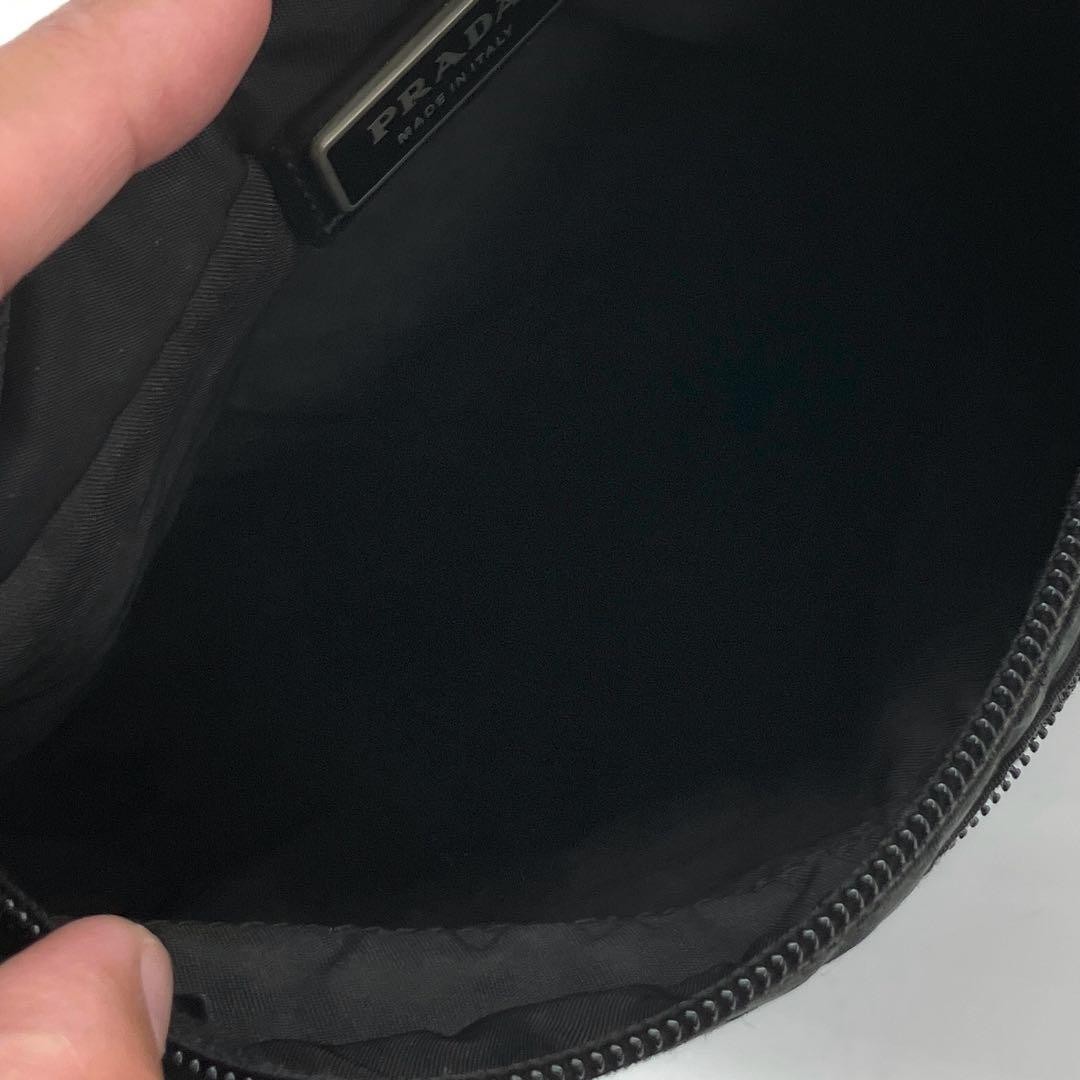 PRADA Nylon Shoulder Bag Crossbody Black Authentic Men Women 22x23cm