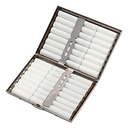 Casual Metal Cigarette Case 16-pack 85mm Black Nickel Satin Finish