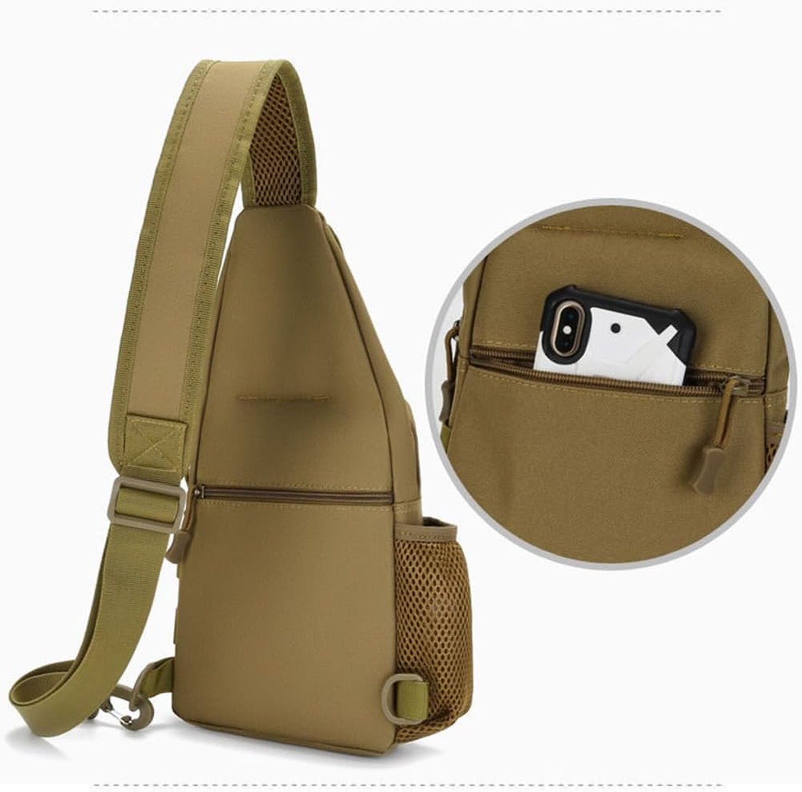 Tactical Crossbody Bag for Men Waterproof Camouflage 20L Chest Shoulder Daypack