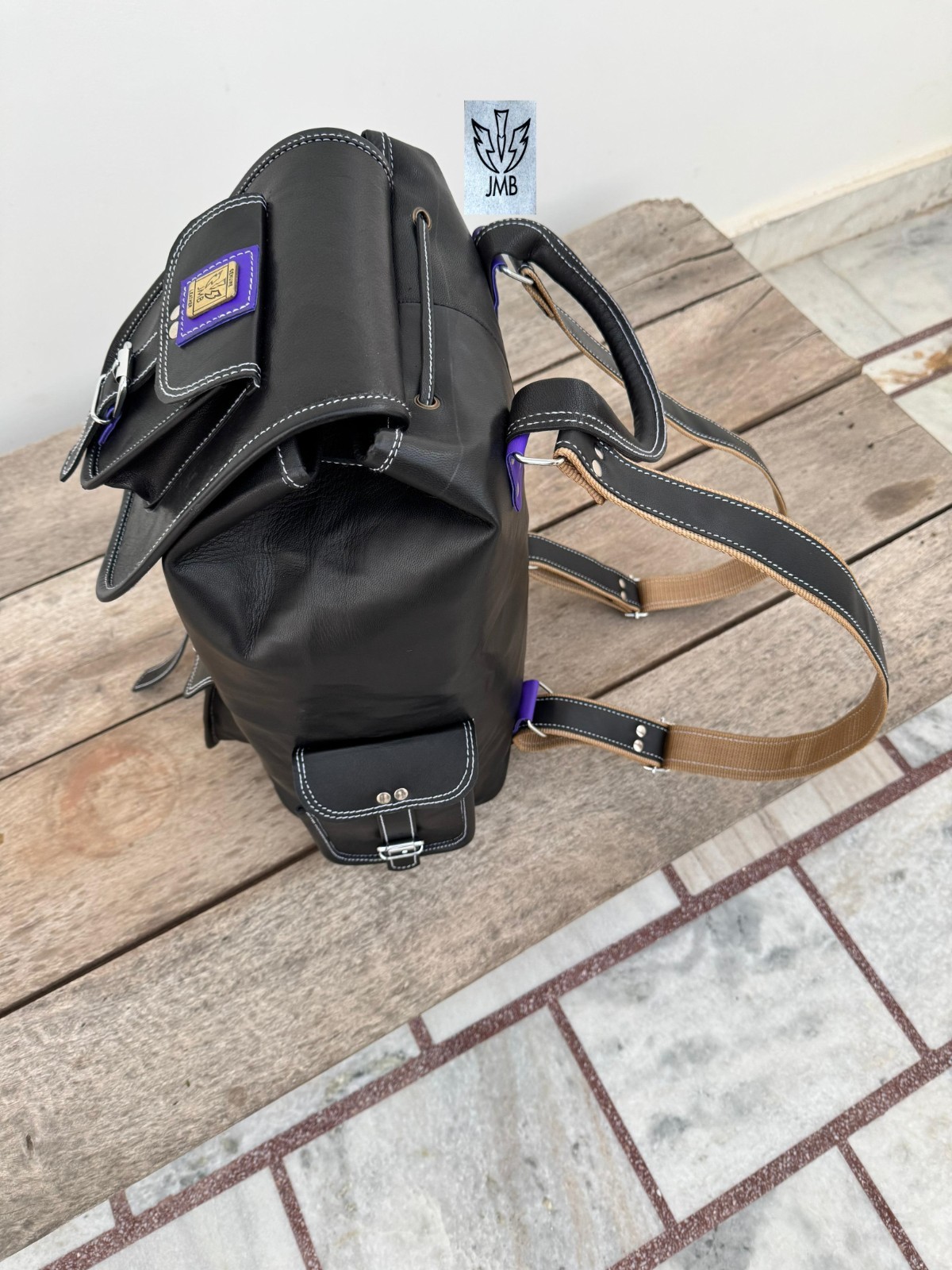 Leather Bag Backpack Men Laptop Satchel Genuine Rucksack Shoulder Black Bag
