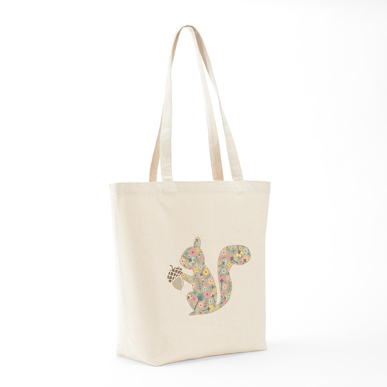CafePress Floral Squirrel Tote Bag (1514014653)