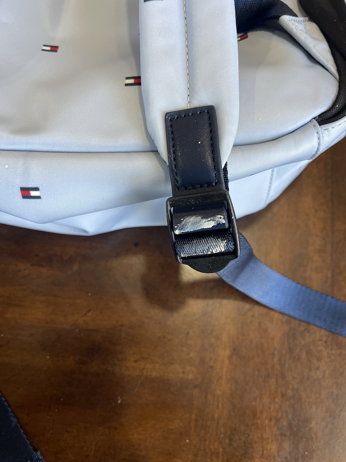 Tommy Hilfiger Light blue/Gray Backpack Adjustable Strap Pocket Designer Classic