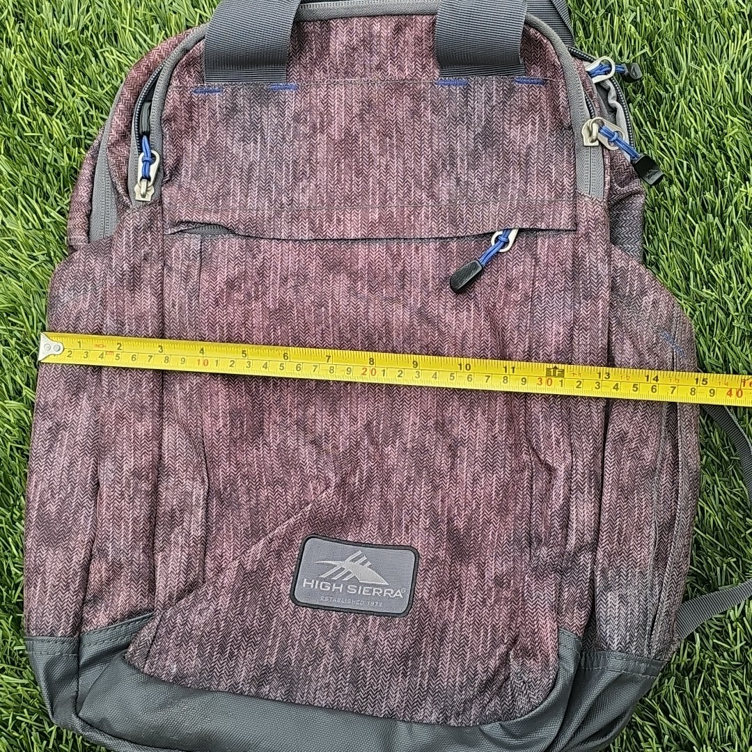 High Sierra 22L Grab Handle Backpack Merlot Gray Laptop Bag Pockets Daypack EUC