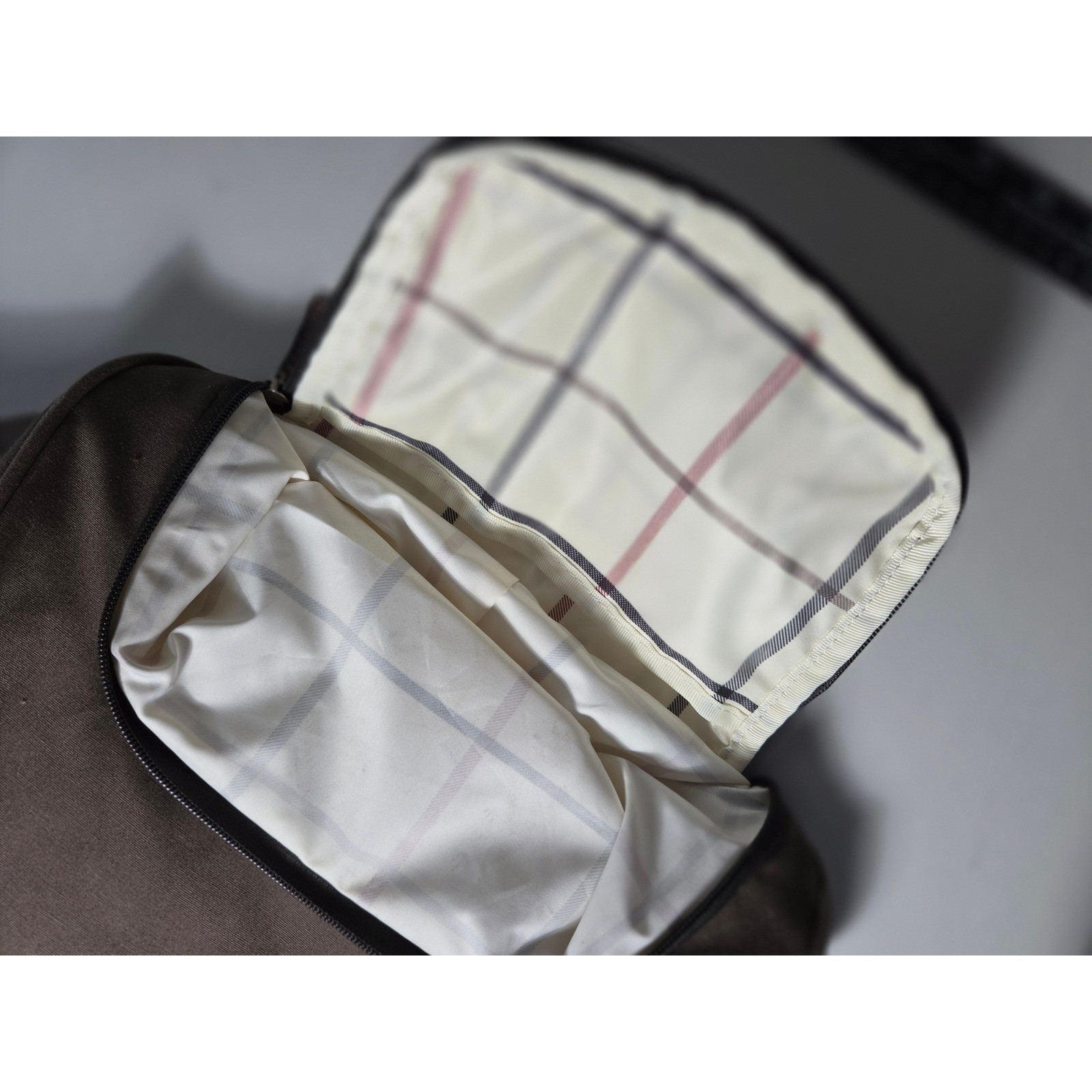 Peter Millar Canvas Duffel Bag Brown Olive Plaid Lining Weekend Travel Gym Bag