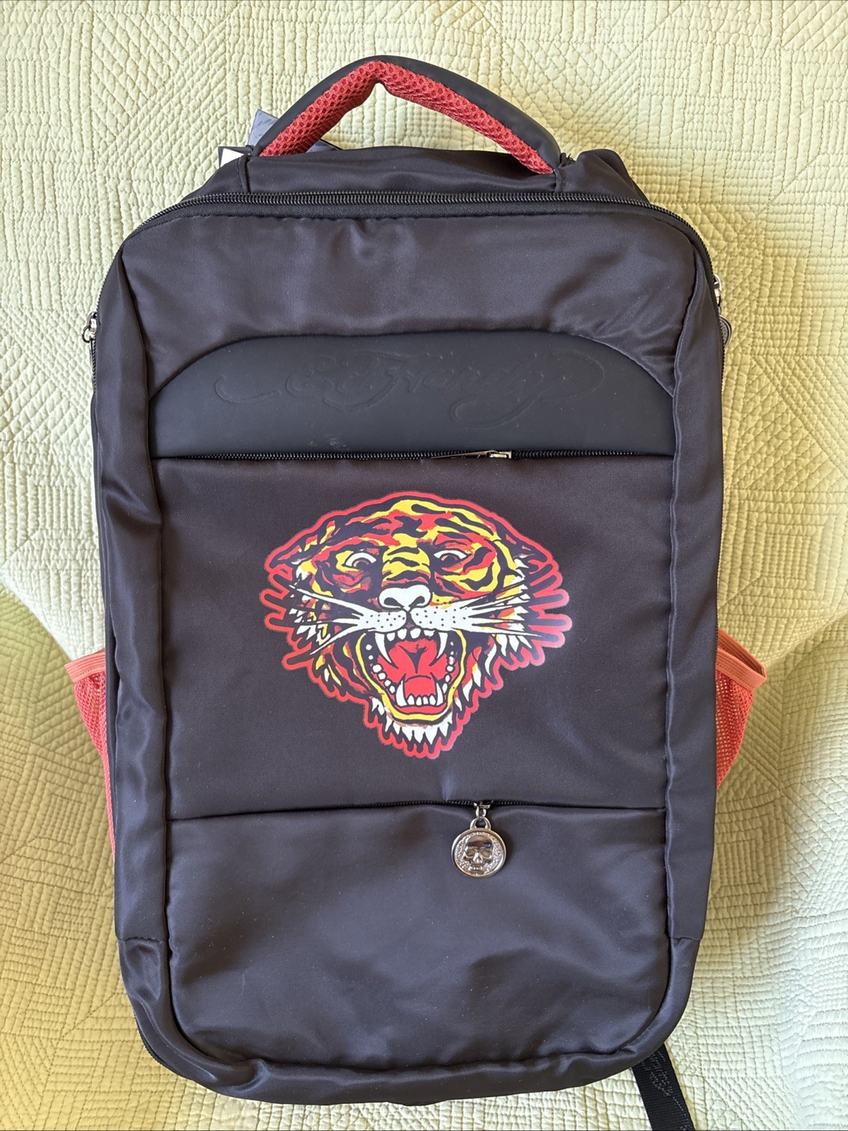 Ed Hardy Y2K Wild Screaming Tattoo Tiger Large Backpack Carry-on Black New w/tag