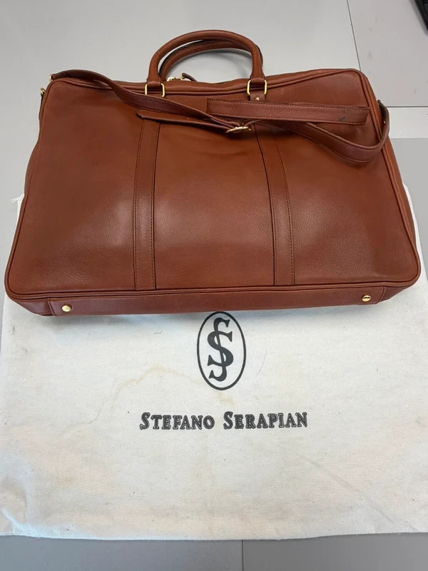 Stefano Serapian Attache Case Genuine Leather w/Strap Retails at $1,500.00