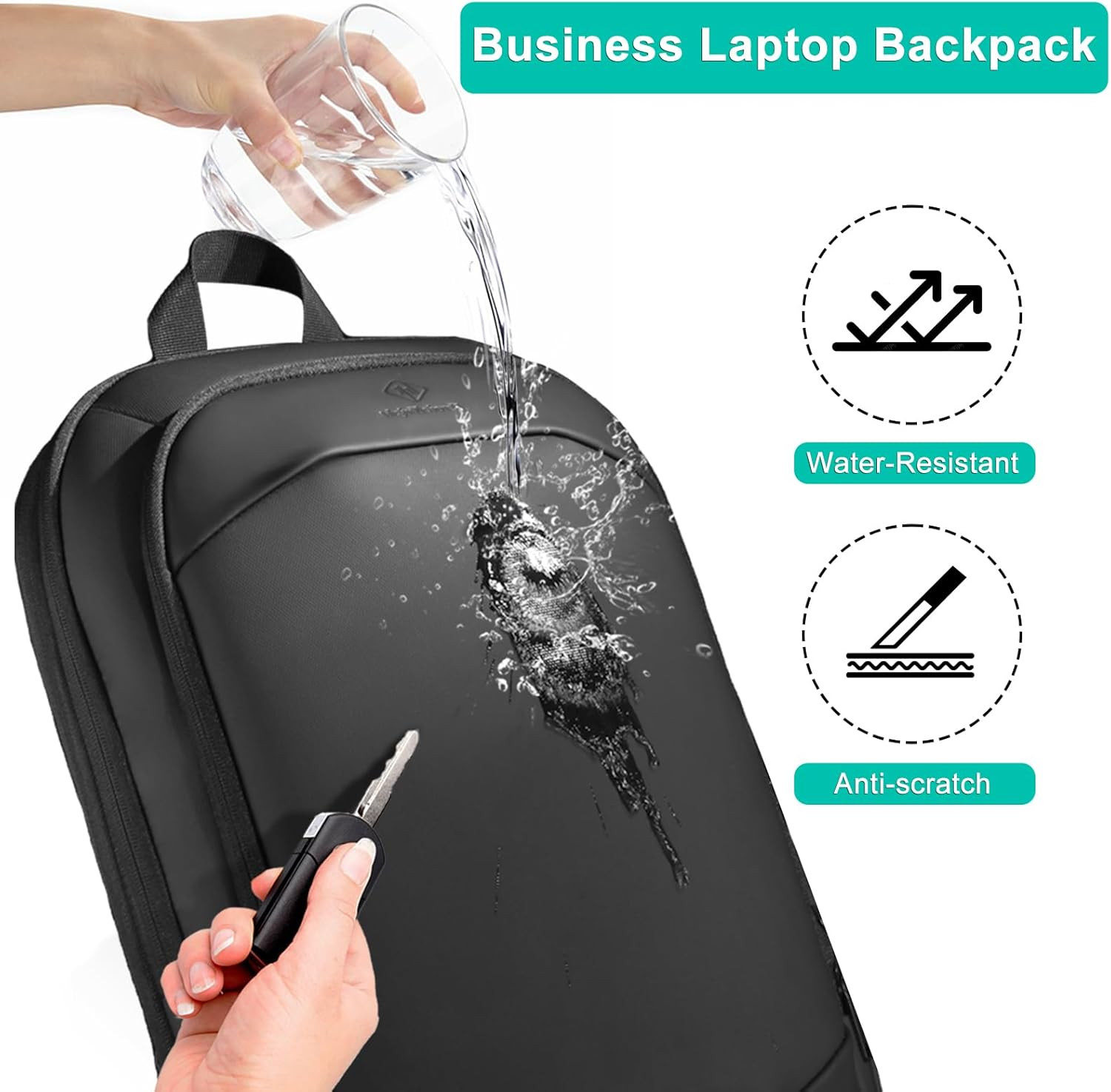 Expandable Laptop Backpack 15L 27L Waterproof Business Travel Bag USB