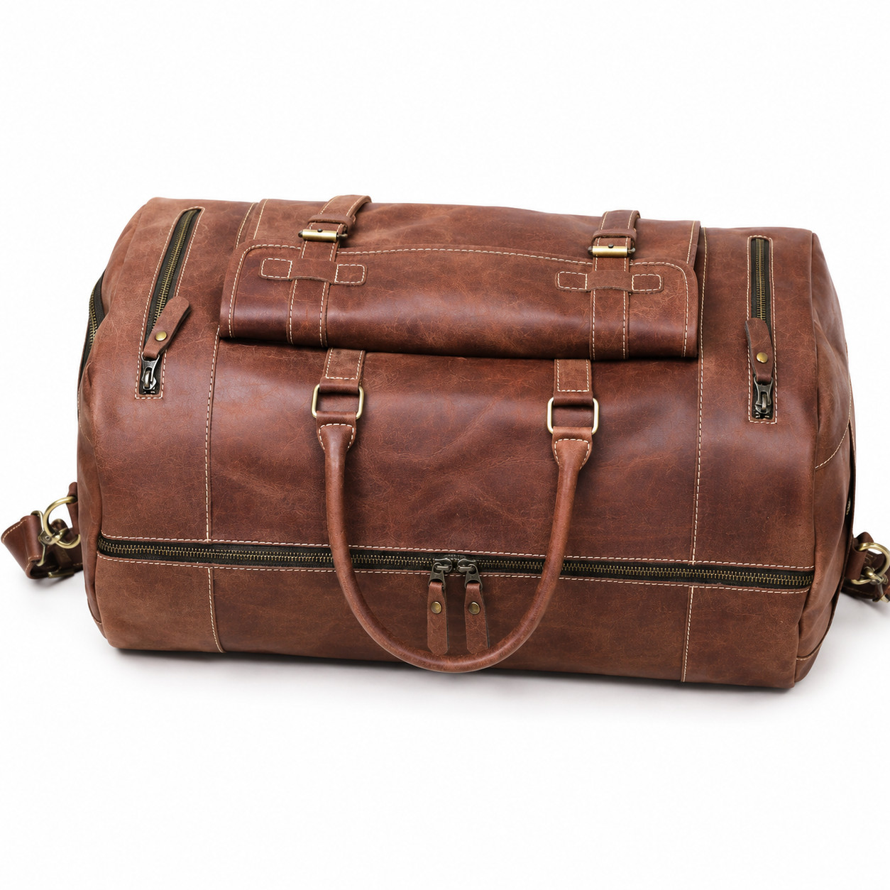 Genuine Leather Duffel Bag Men Weekender Travel Overnight Vintage Handmade New