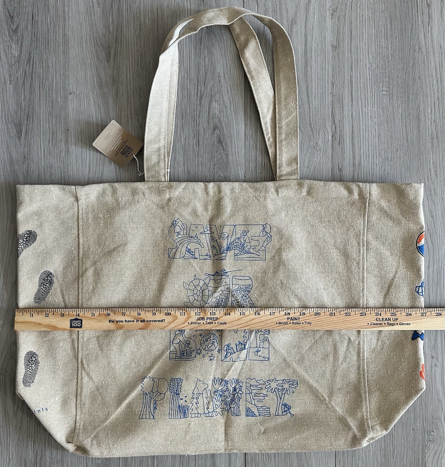 Patagonia Tote Bag Extra Large Save Our Home Planet Canvas Eco Beach Grocery NWT