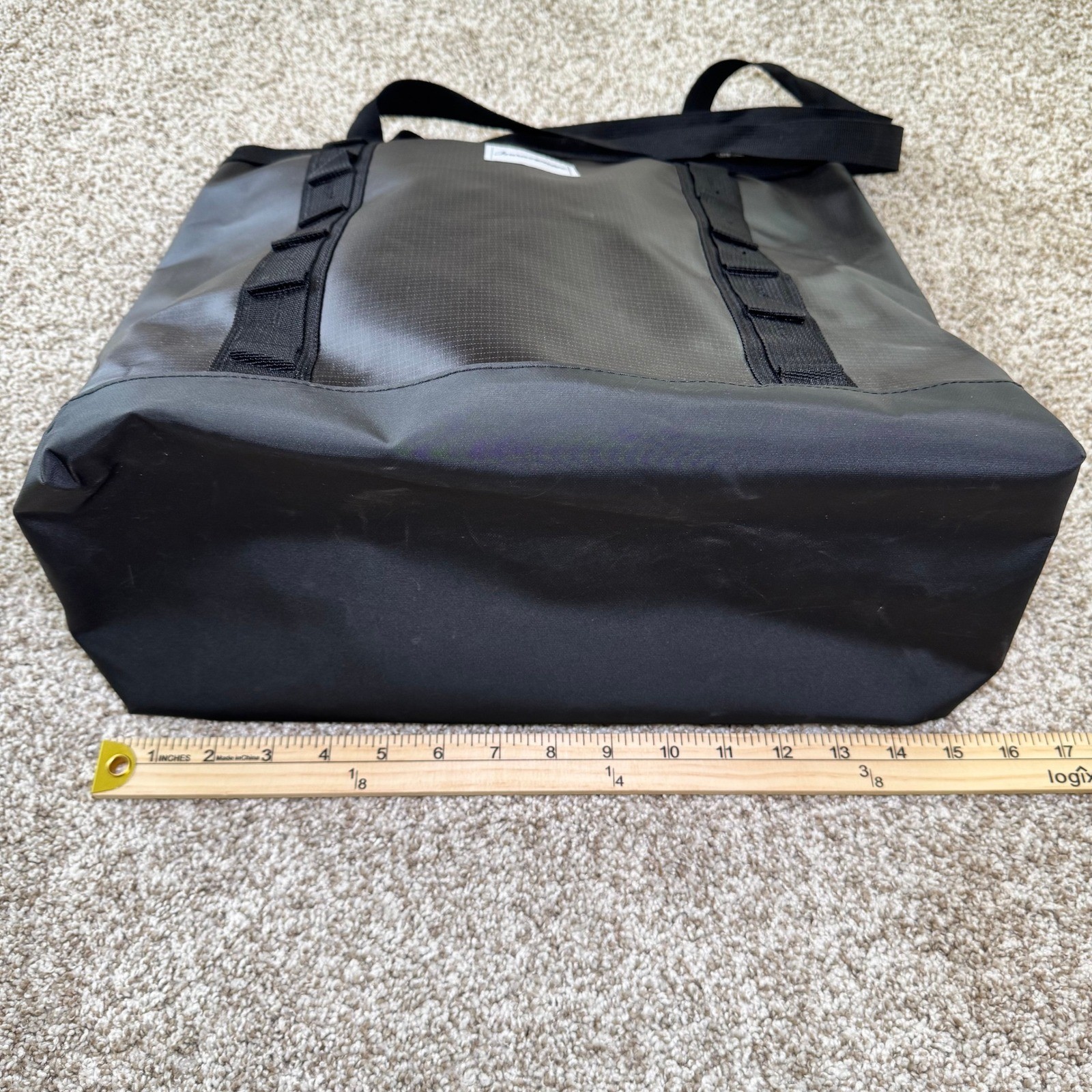 Journeyman Tote Bag Black Ripstop Utility Shoulder Bag Buckle Closure