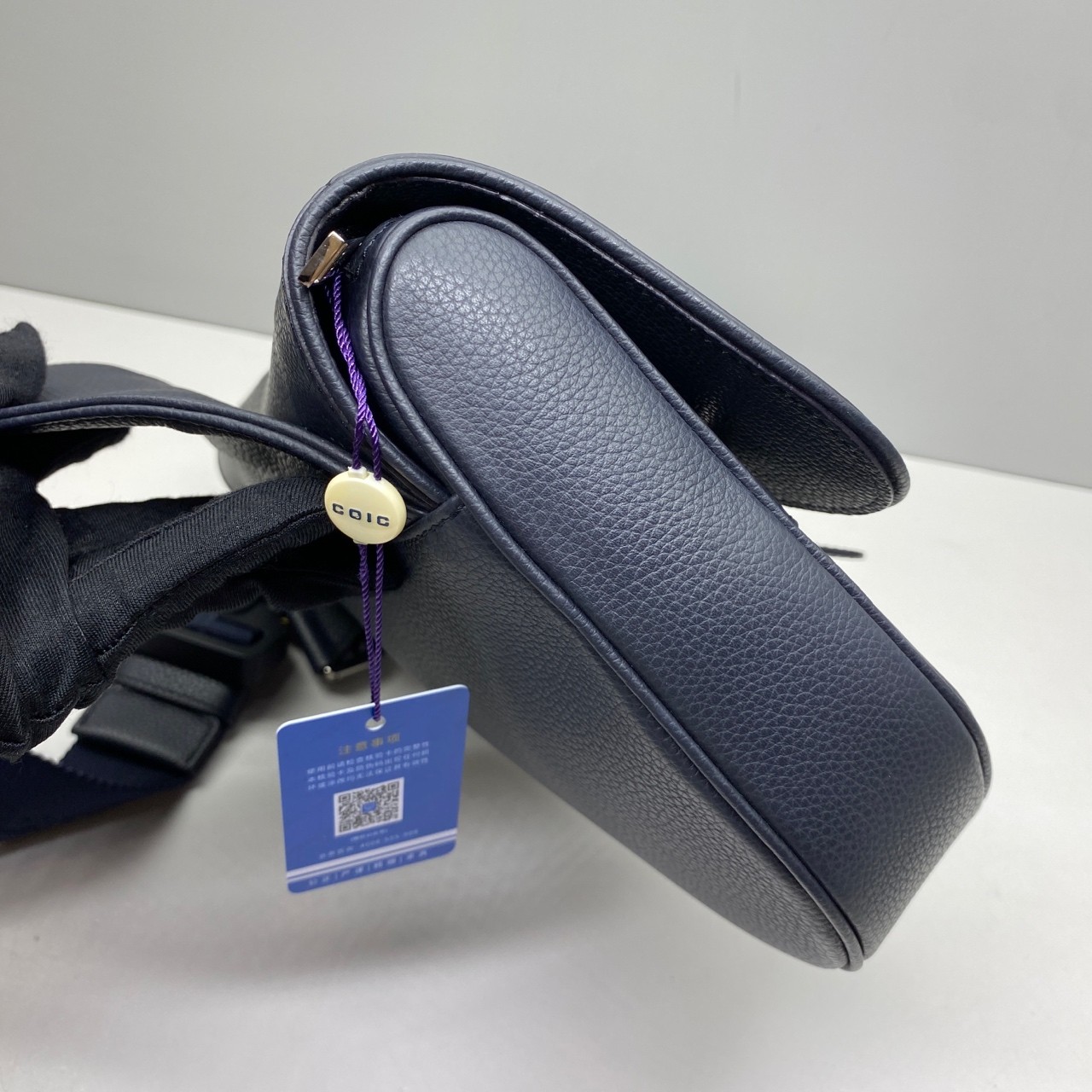 Dior Pre-Owned Authentic Saddle Bag Navy 27x20x5cm Cowhide