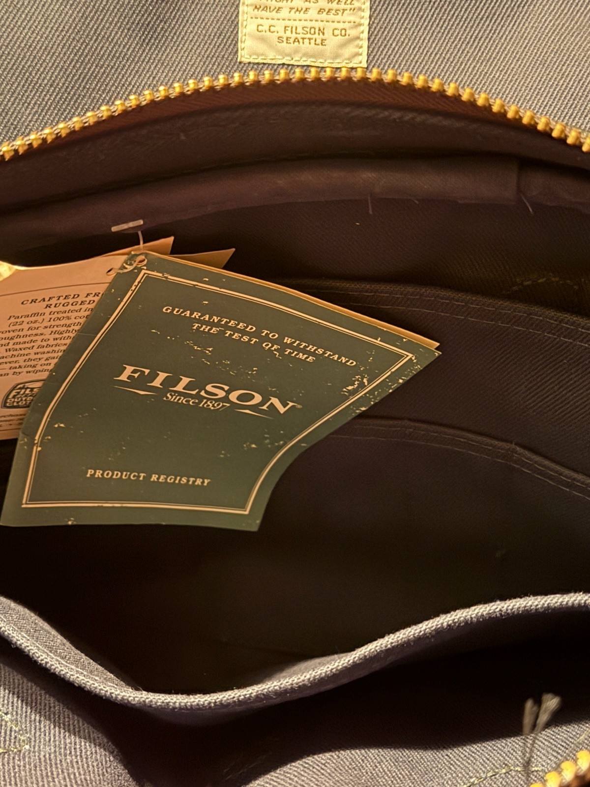 NWT NEW RARE FILSON ORIGINAL BRIEFCASE RUGGED TWILL MADE IN USA NAVY