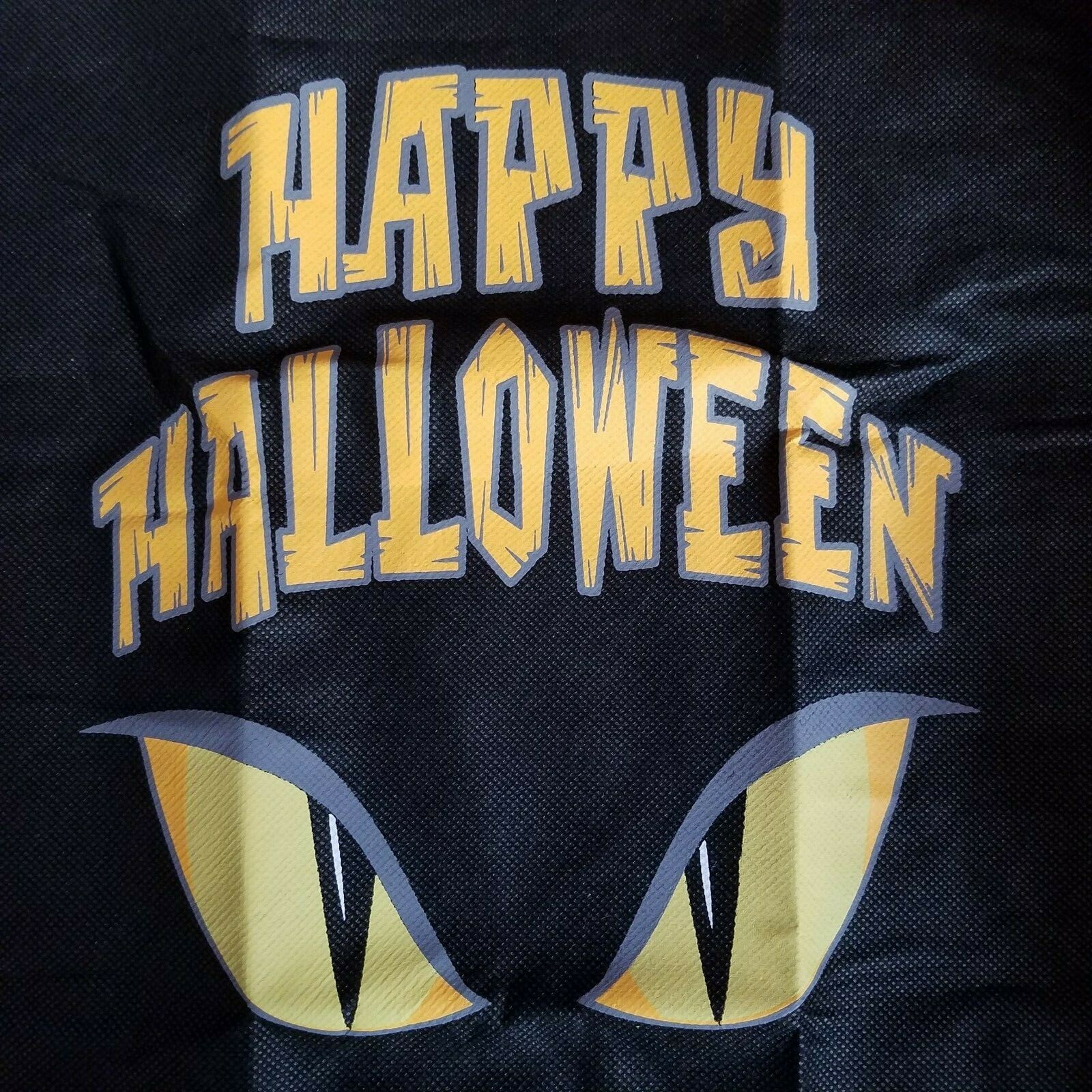 Drawstring Backpack Bag Waterproof Sport School Gym Black Happy Halloween