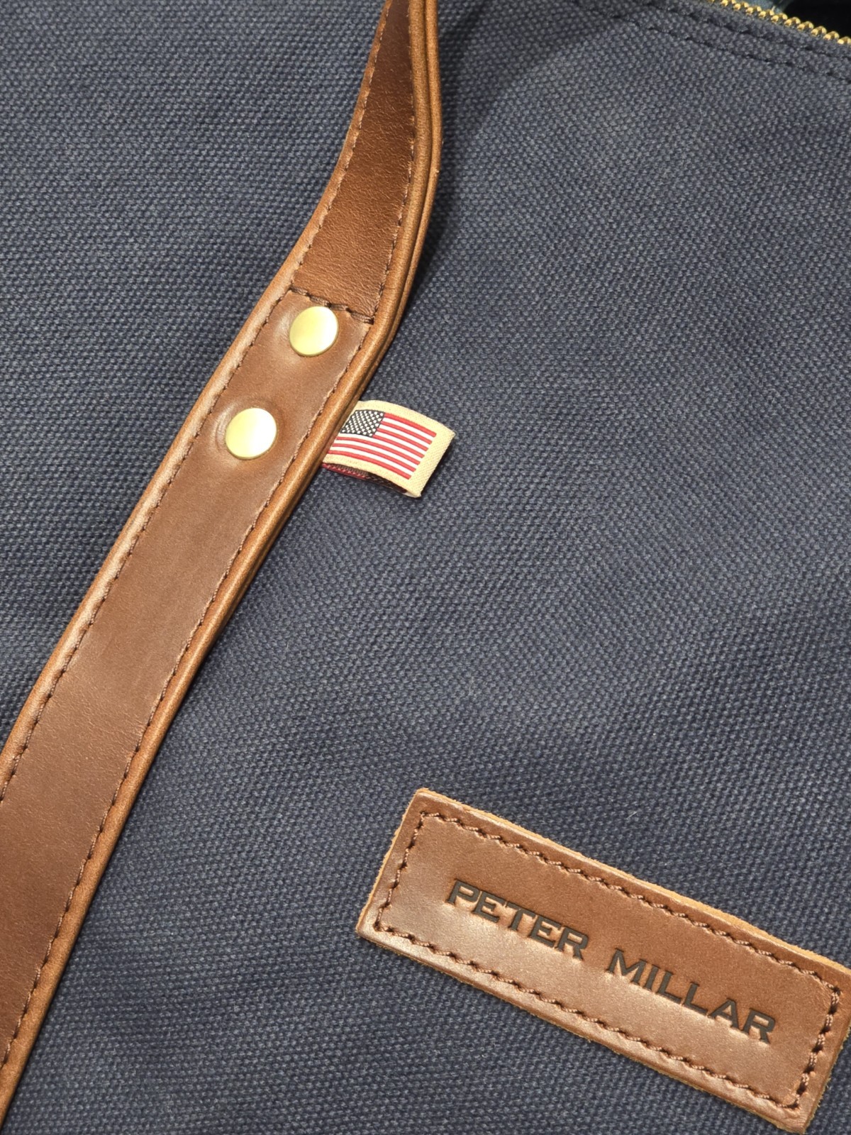 Peter Millar Crown Duffle Bag Blue Canvas Weekender Adventurer Travel 21x13x9