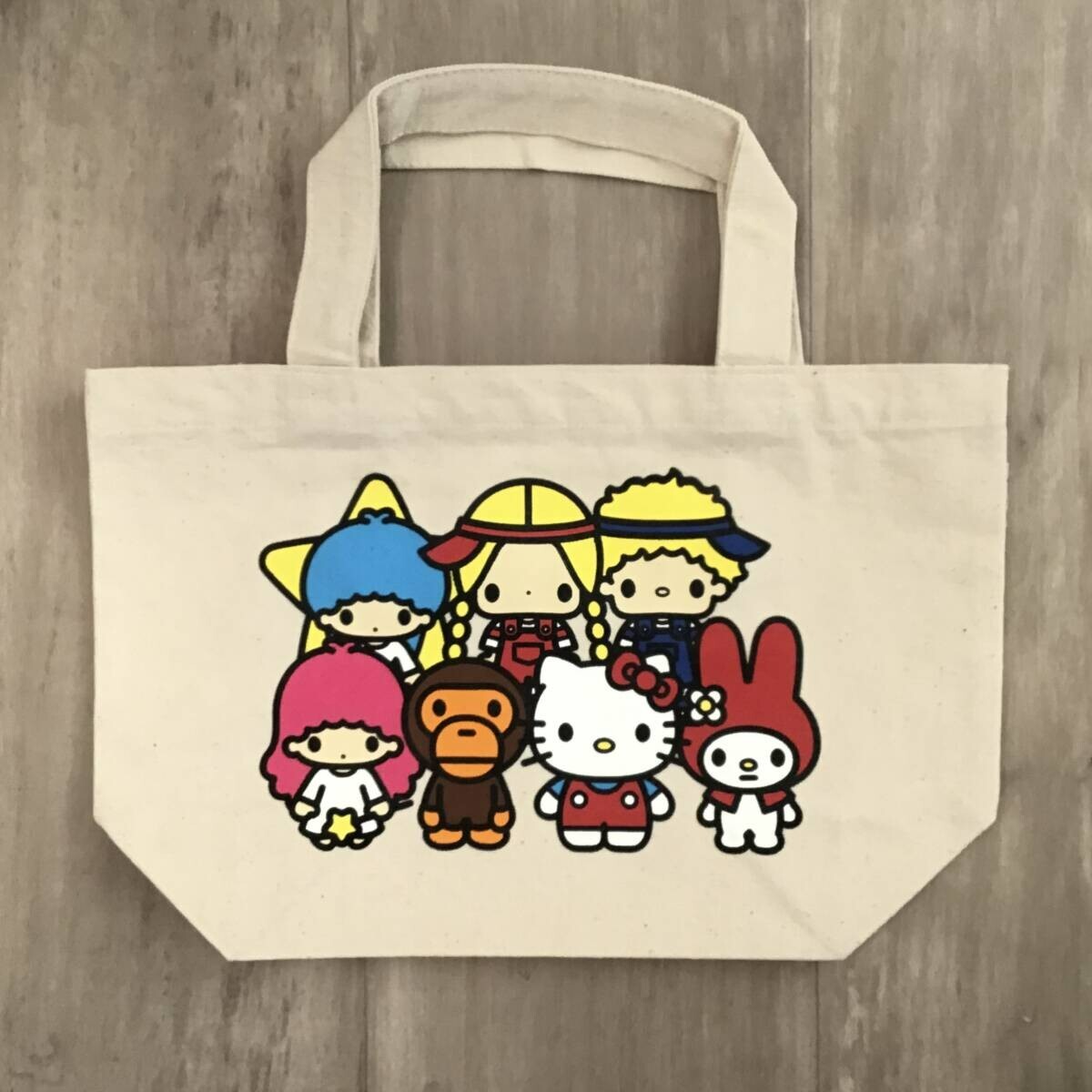 BAPE × Sanrio Hello Kitty My Melody Milo tote bag a bathing ape NIGO White