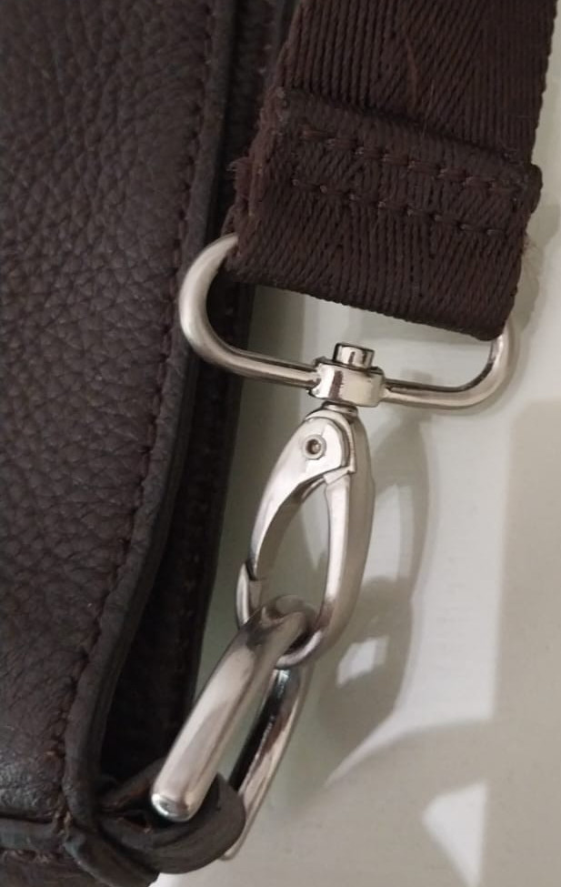 Massimo Dutti Men’s Brown Genuine Leather Crossbody Messenger Bag Made in Spain