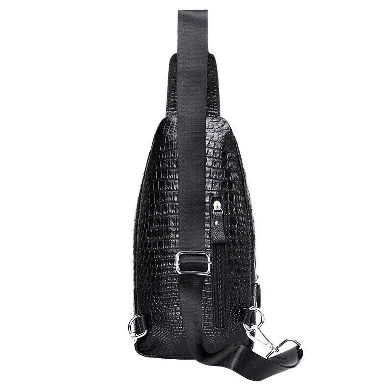 Crossbody Bag Sling Backpack Men Genuine Leather Chest Bag Sling Bag E