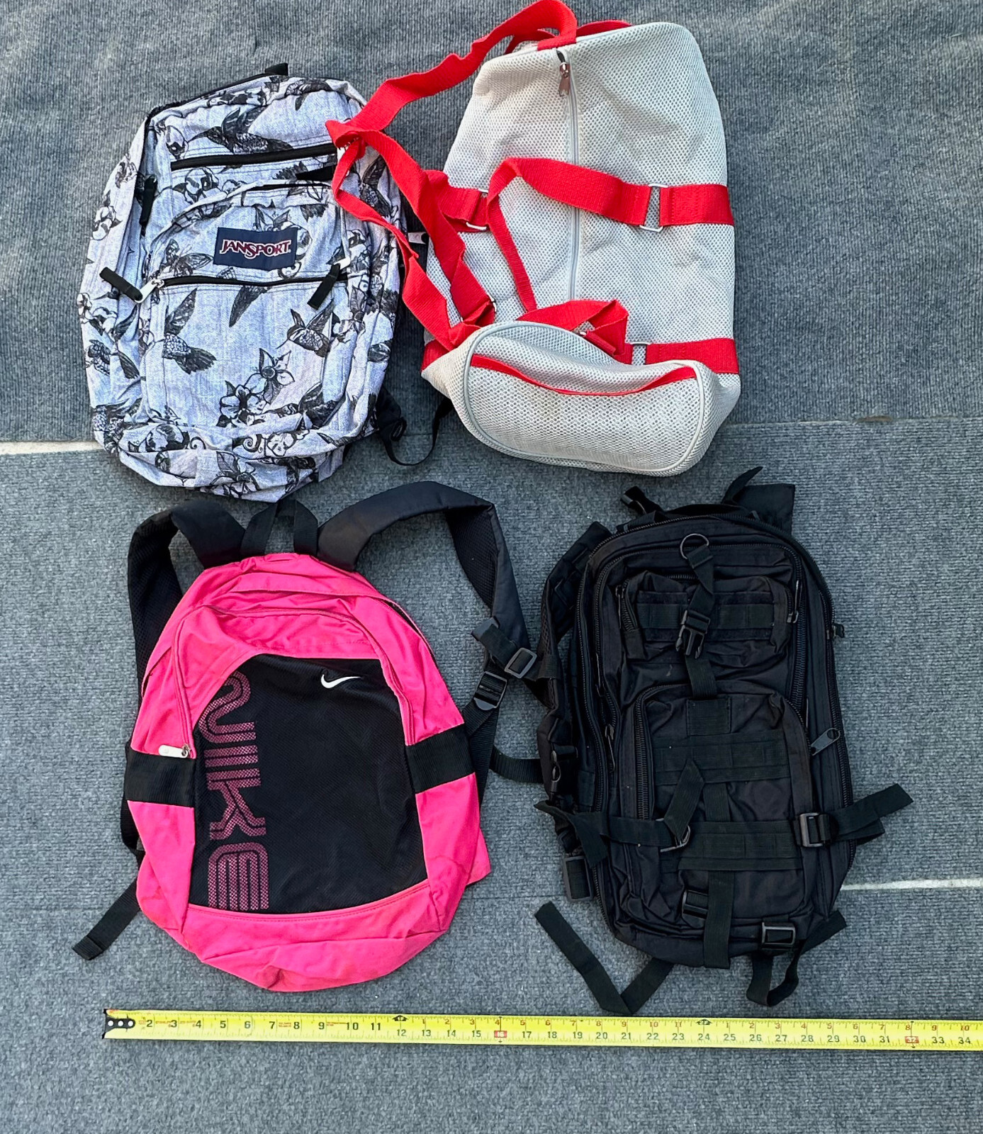 Lot of 33 Bags Backpacks Mixed Sizes.