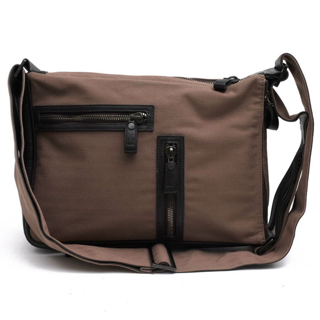 Dunhill Shoulder bag crossbody bag for men brown leather canvas 33×24×6cm