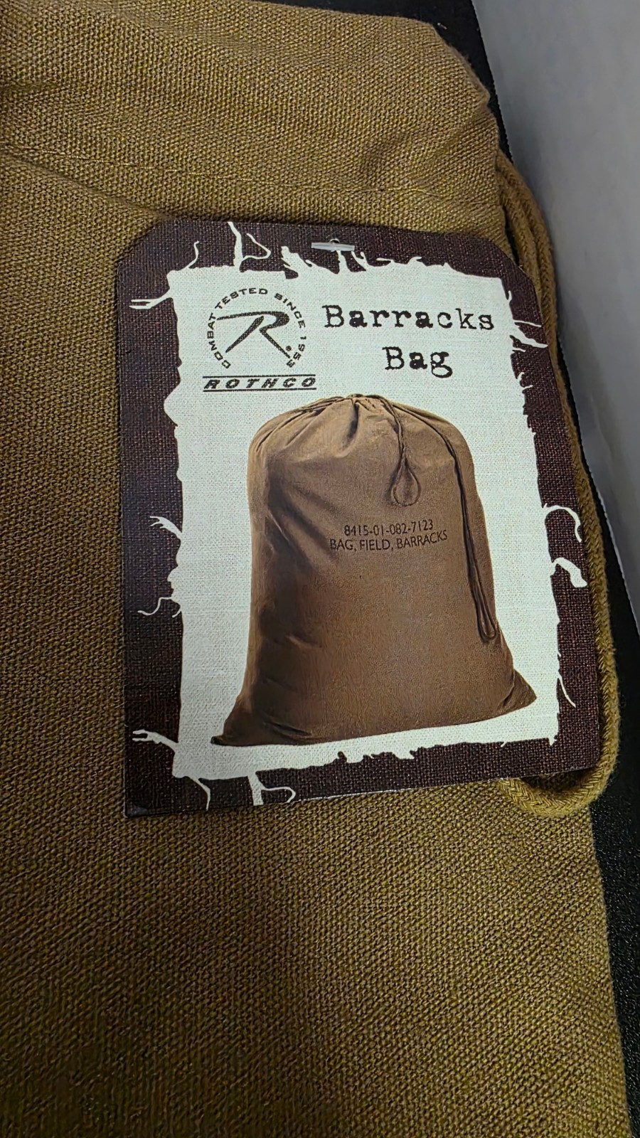 Rothco Geeen Cotton Canvas Drawstring Barracks Bag 24×32