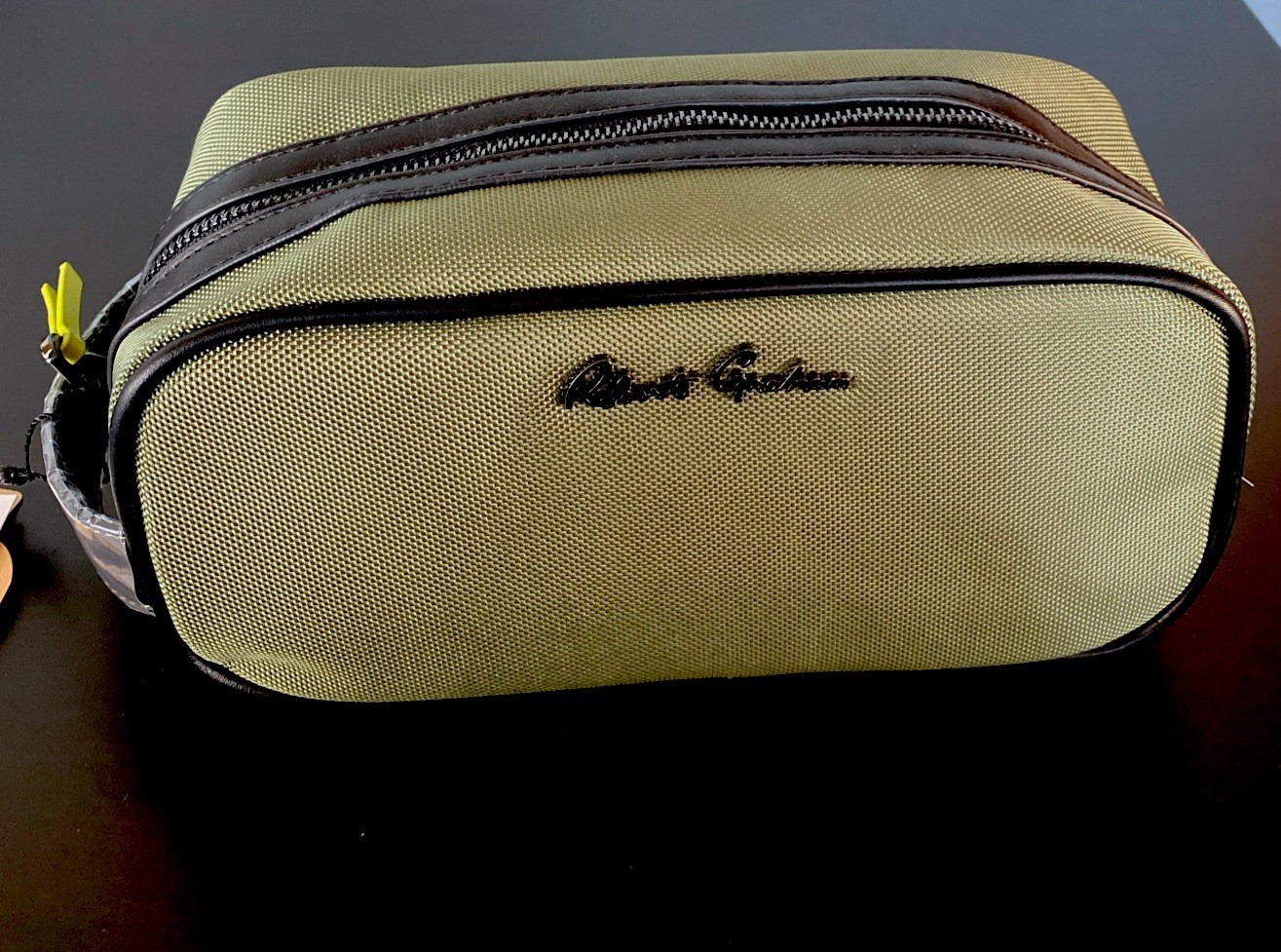 NWT Robert Graham Mens Toiletry Bag Cosmetic Green Hydrus Max Ditty Bag