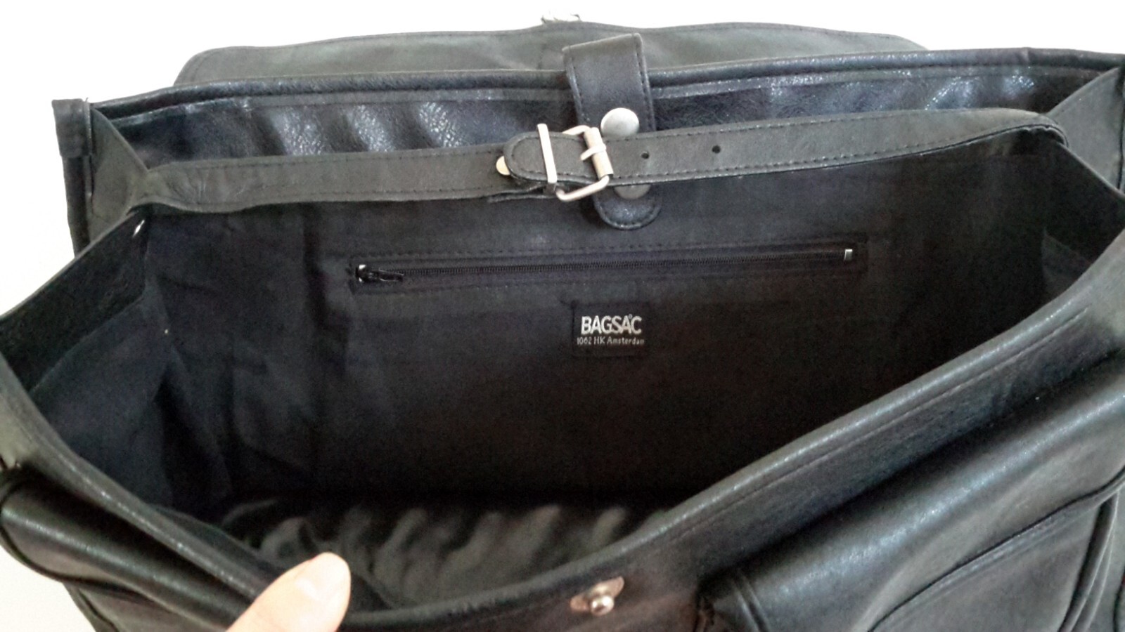 Axel David BagSac 1062 HK Amsterdam Men Classic Leather Briefcase Black Pre-owne