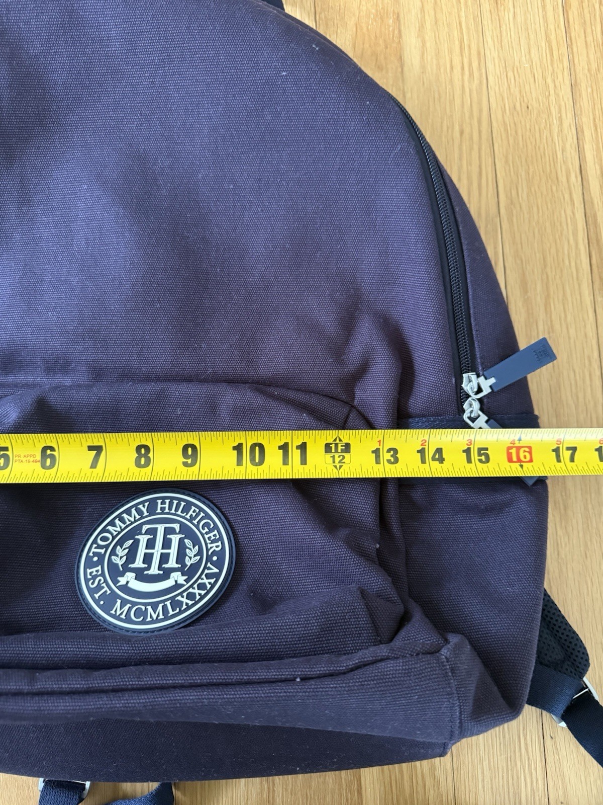 Tommy Hilfiger Backpack Deep Purple 100% Cotton Logo New With Tags