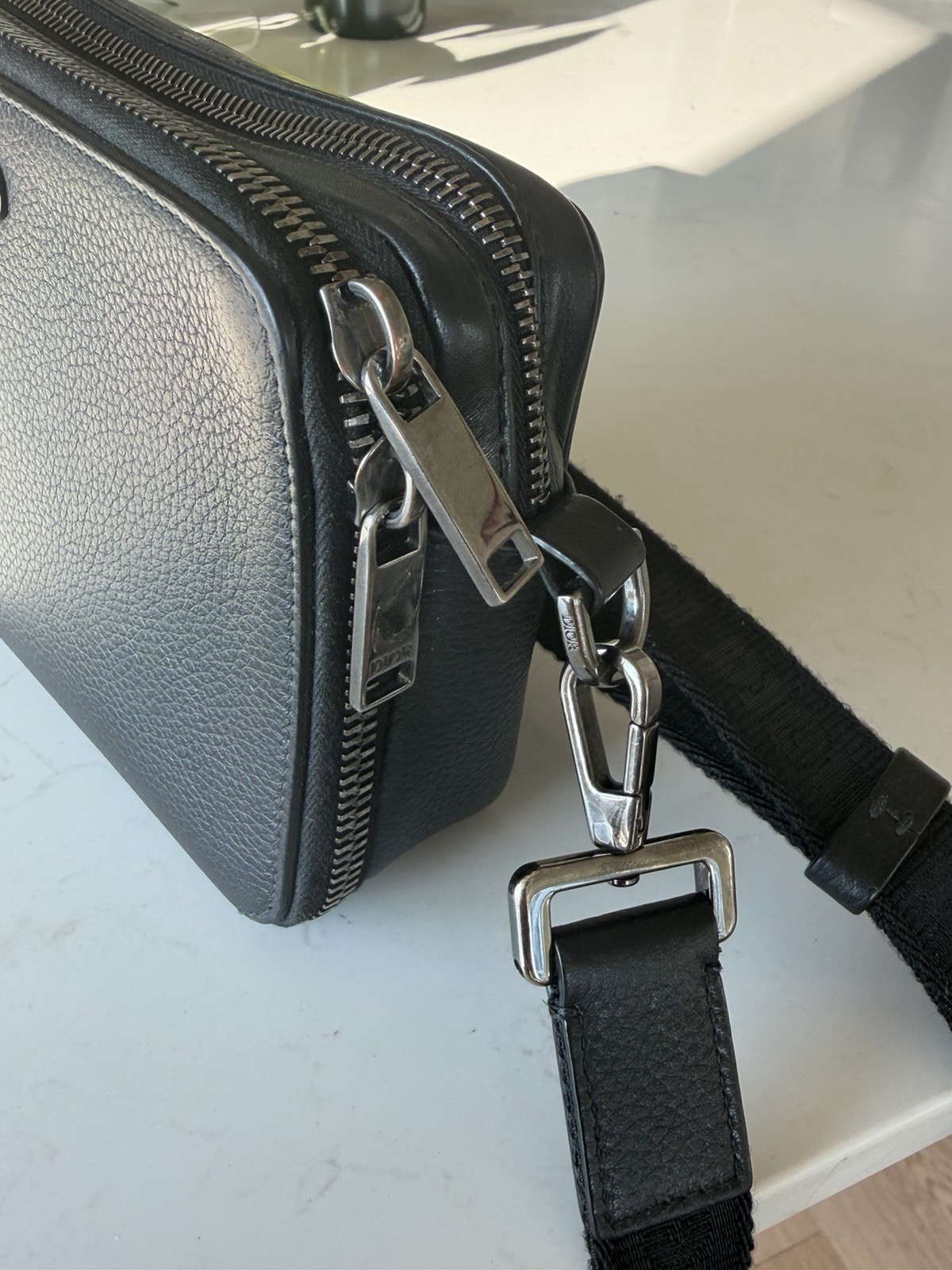 Dior Men’s CD Icon Zipped Pouch with Strap (2023)