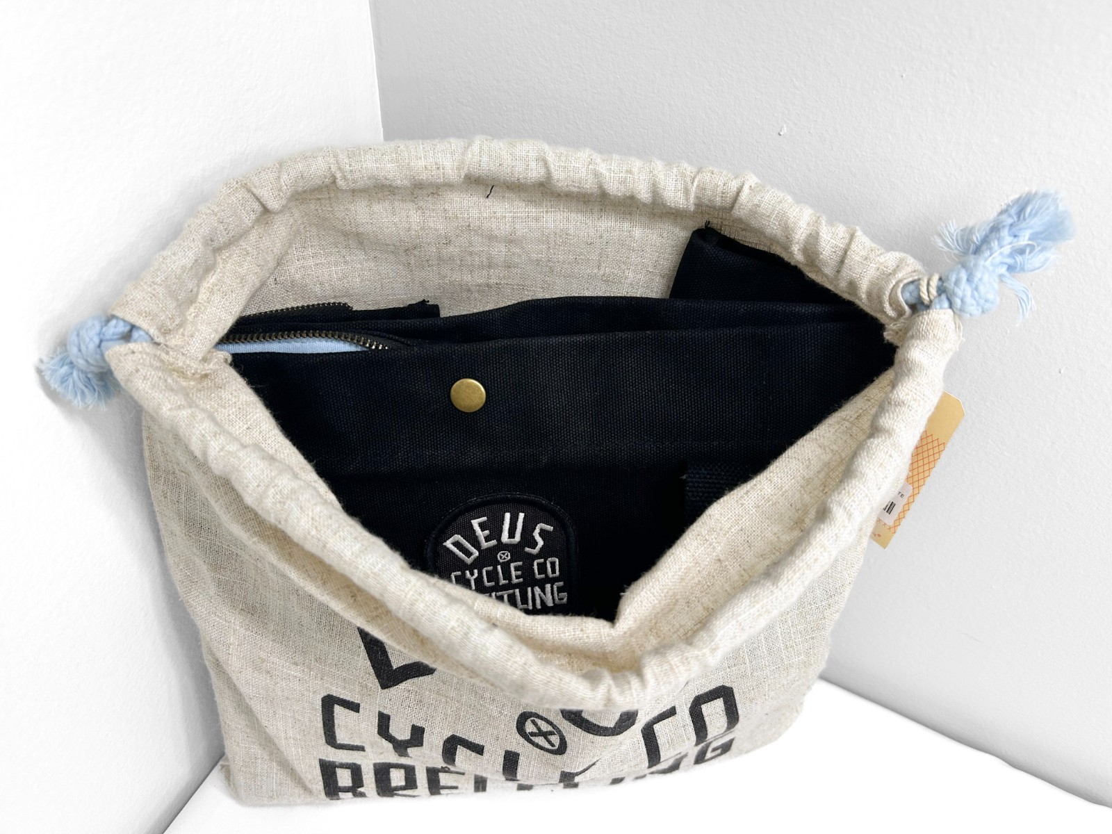 Breitling Deus Ex Machina Cycle Co Black Canvas Tote Travel Bag w Linen Dust Bag